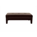 Safavieh Solid Wood Cocktail Ottoman - Brown and Brown Leather HUD4066A